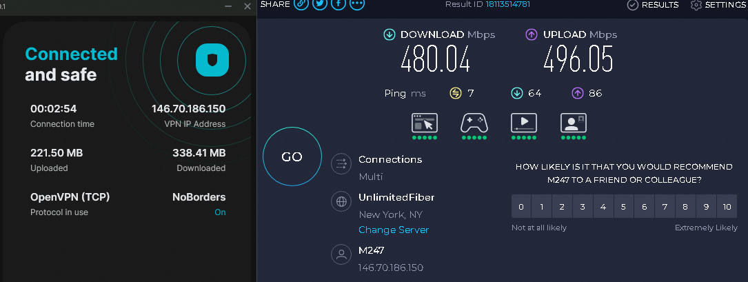 surfshark USA speed test